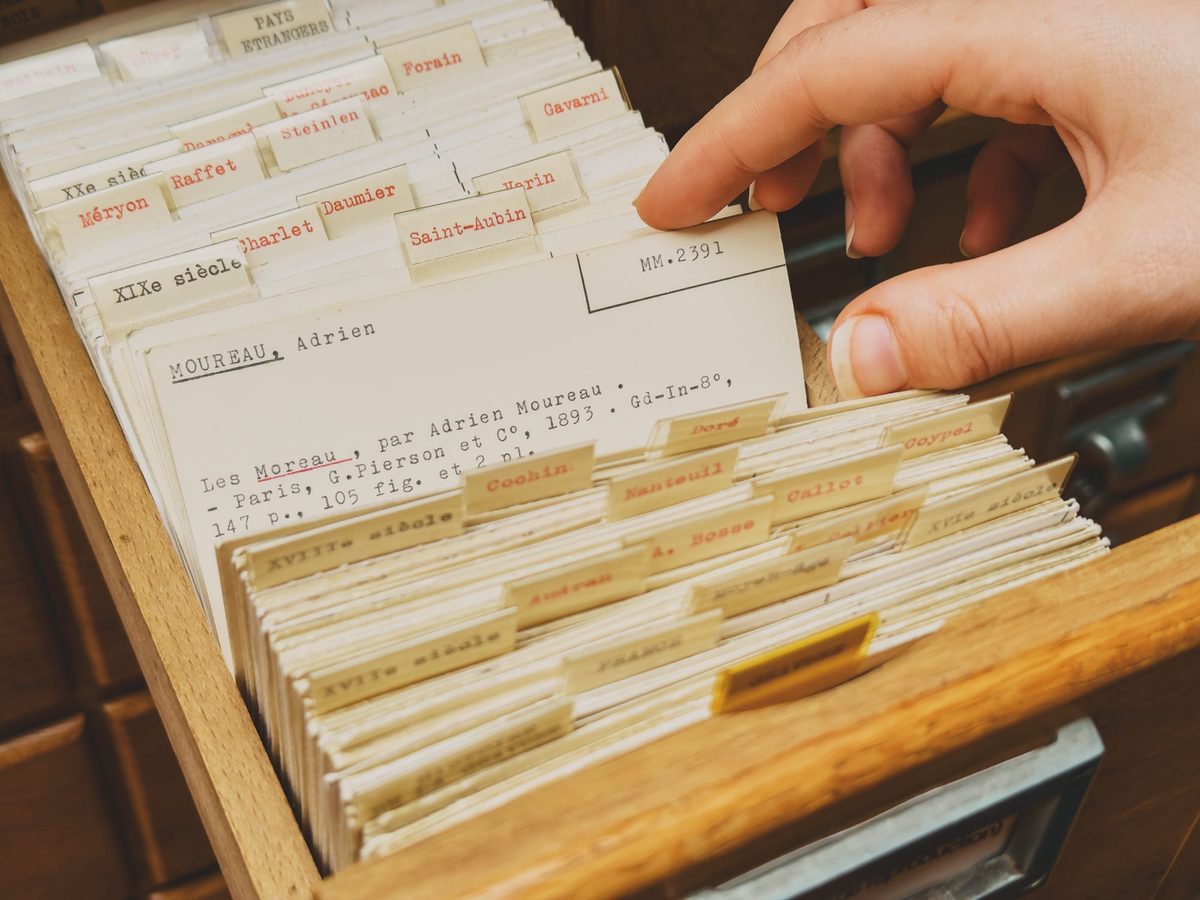 An old card catalogue. Image Anthony Nelzin-Santos.