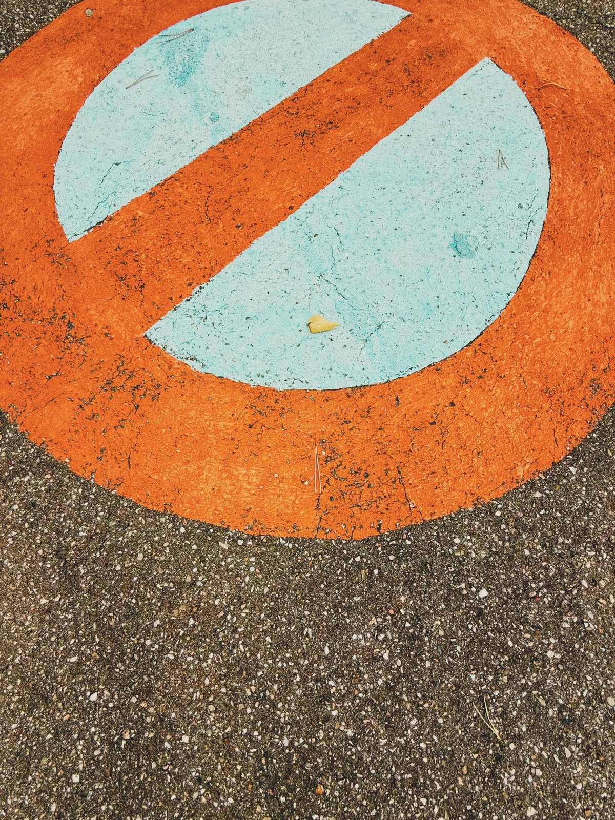 A “do not park” sign painted on the road. Image Anthony Nelzin-Santos.